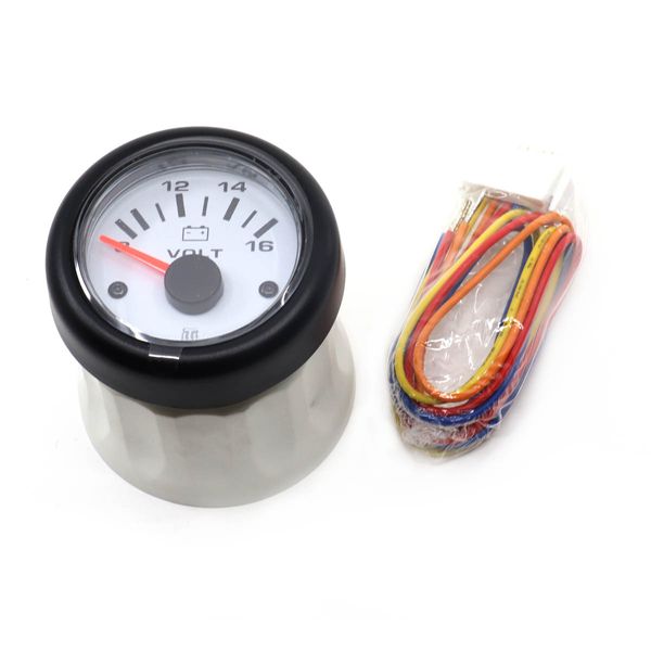 Uflex Voltmeter Gauge in White (8V to 16V DC)
