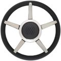 Ultraflex Stainless Steel Steering Wheel (Black Rim / 350mm / Hub)