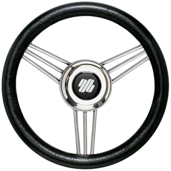 Ultraflex Steering Wheel with Black Grip (350mm / Stainless Steel)