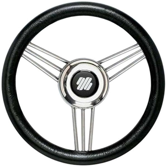 Ultraflex Steering Wheel with Black Grip (350mm / Stainless Steel)