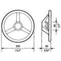 Ultraflex White Plastic Sports Steering Wheel (335mm)