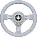 Ultraflex White Plastic Sports Steering Wheel With Padded Rim (280mm)