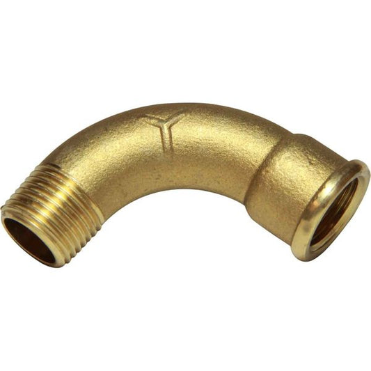Maestrini Brass Swept 90 Degree Elbow (1/2" BSPT Male/BSP Female)