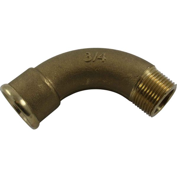 Maestrini Brass Swept 90 Degree Elbow (3/4" BSPT Male/BSP Female)