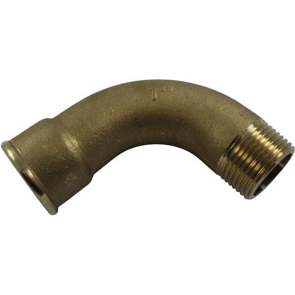Maestrini Brass Swept 90 Degree Elbow (1" BSPT Male/BSP Female)