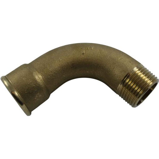 Maestrini Brass Swept 90 Degree Elbow (1" BSPT Male/BSP Female)