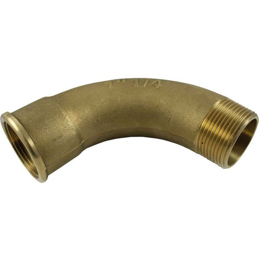 Maestrini Brass Swept 90 Degree Elbow (1-1/4" BSPT Male/BSP Female)