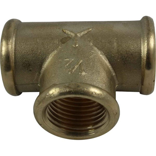 Maestrini Brass Equal Tee Fitting (Female Ports / 1/2" BSP)