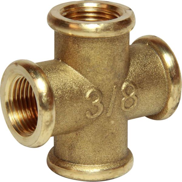 Maestrini Brass Equal Cross Fitting (Female Ports / 3/8" BSP)