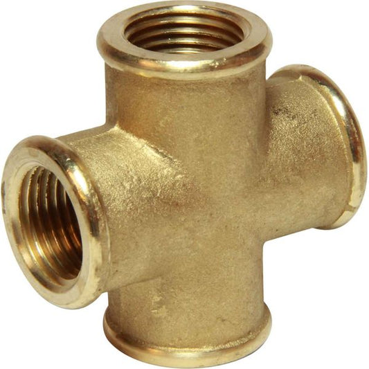 Maestrini Brass Equal Cross Fitting (Female Ports / 1/2" BSP)