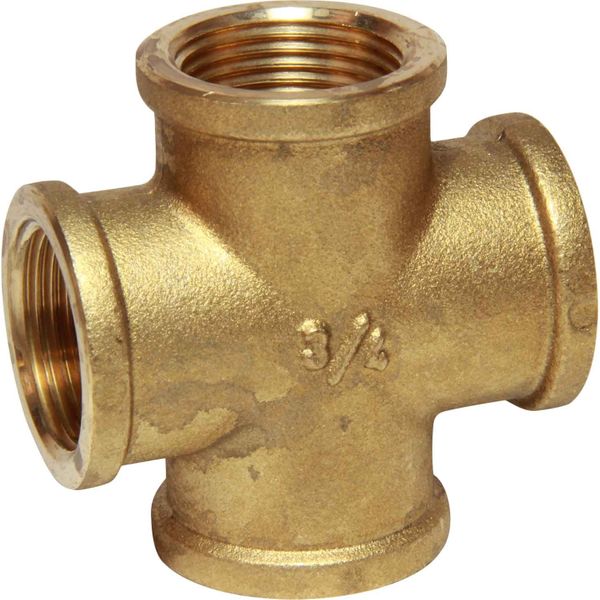 Maestrini Brass Equal Cross Fitting (Female Ports / 3/4" BSP)