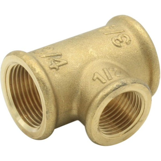 Maestrini Brass Unequal Tee Fitting (Female Ports / 3/4" x 1/2" BSP)