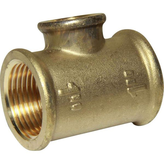 Maestrini Brass Unequal Tee Fitting (Female Ports / 1" x 3/4" BSP)