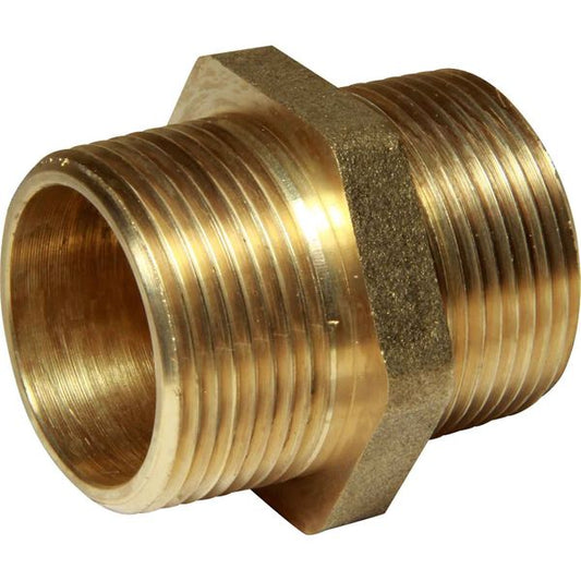 Maestrini Brass Equal Nipple (Male Thread / 1-1/4" BSPT)