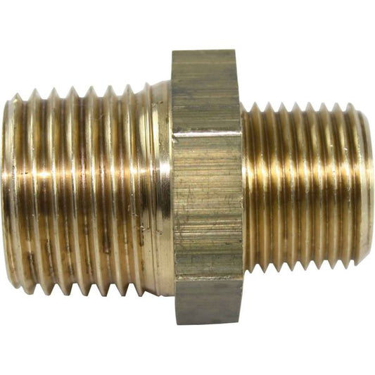 Maestrini Brass Reducing Nipple (1/2" BSPT Male to 3/8" BSPT Male)