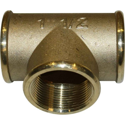 Maestrini DZR Equal Tee Fitting (Female Ports / 1-1/2" BSP)