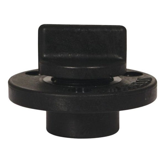 Forespar Black Screw In Transom Drain with Plug (50mm Diameter)