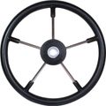 Osculati Stainless Steel Steering Wheel (Black Padded Rim / 400mm)