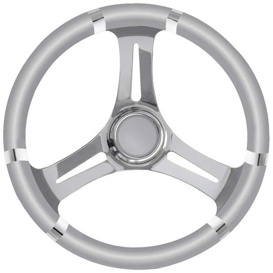 Osculati Stainless Steel Steering Wheel (Grey Rim / 350mm)