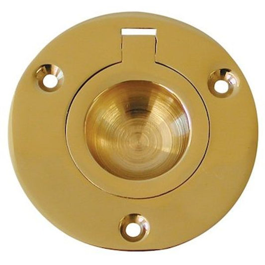 Polished Brass Round Ring Pull (51mm Diameter)