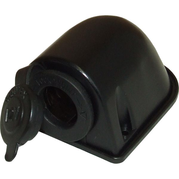 Cigarette Lighter Surface Mount Socket and Cover (Black Plastic)