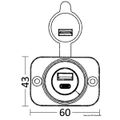 Osculati USB Plug with A+C Type Sockets