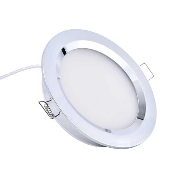 Chrome Downlight 10-30V DC / 85mm OD / Warm White