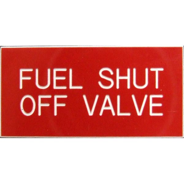 Fuel Shut Off Valve Label (50mm x 25mm)