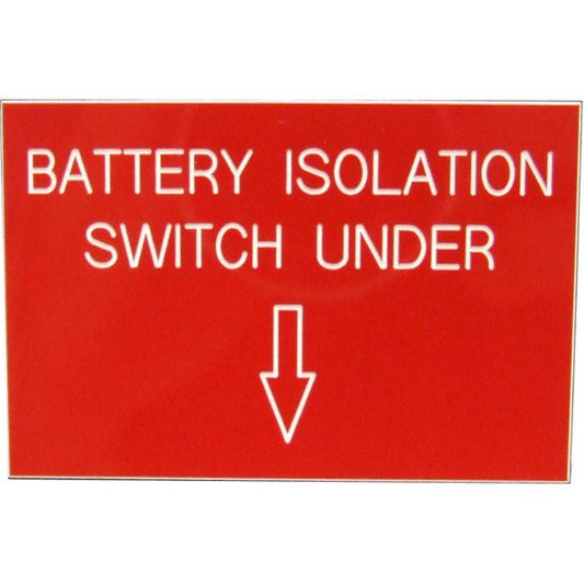 Battery Isolation Label (75mm x 50mm)