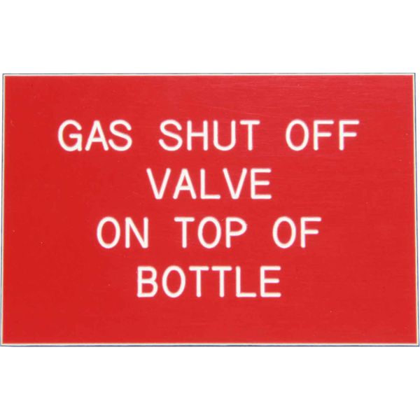 Gas Shut Off Valve Label (75mm x 50mm)