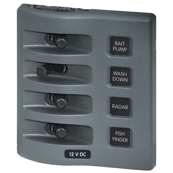 Blue Sea WeatherDeck 4-Way Waterproof Switch Panel (12V/24V)