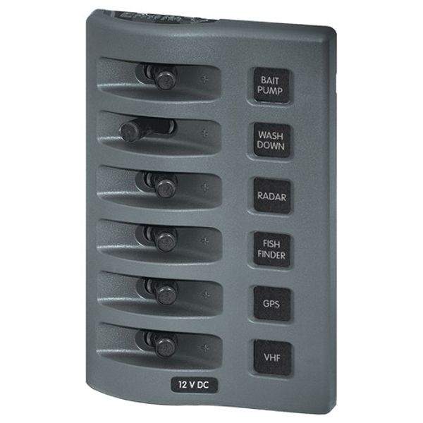 Blue Sea WeatherDeck 6-Way Waterproof Switch Panel (12V/24V)