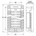 Blue Sea Fuse Block for 6 ST Blade Fuses with Ground (ATO / ATC / 30A)