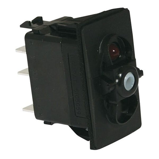 Carling Switch (On)-Off-(On) (Dual Pole / Red LED)