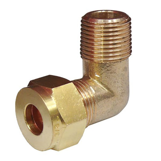 AG Brass Compression Elbow (3/8" BSPT Male to 1/2" Compression)
