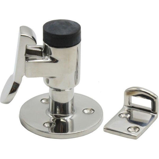 4Dek Stainless Steel 316 Door Stop with Bumper & Catch (61mm)
