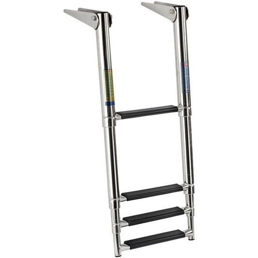 Osculati Stainless Steel 4 Black Step Telescopic Ladder (1156 x 394mm)