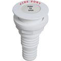 White Fire Port with Straight Hose Adaptor (38mm Cutout, 70mm OD)