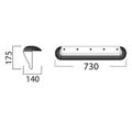 Osculati White Pontoon Fender (730mm Wide / 175mm High)