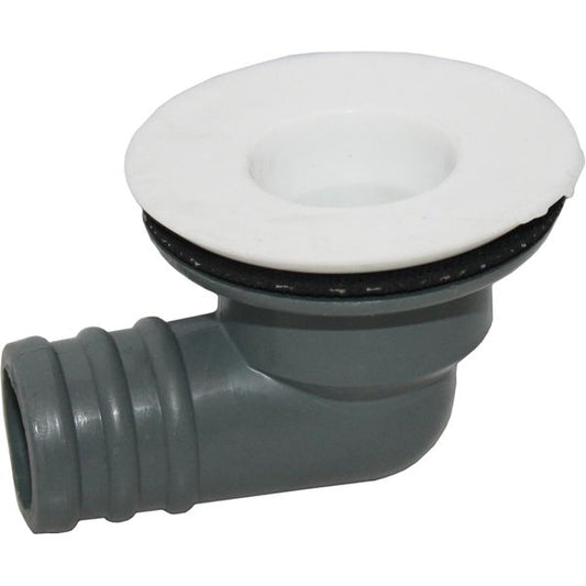 90 Degree Sink Waste Outlet (Plastic Top / 19mm Hose)