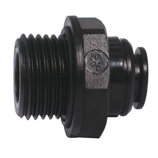 JG Speedfit Straight Adaptor for 10mm Pipe (3/8" BSP Male / Black)