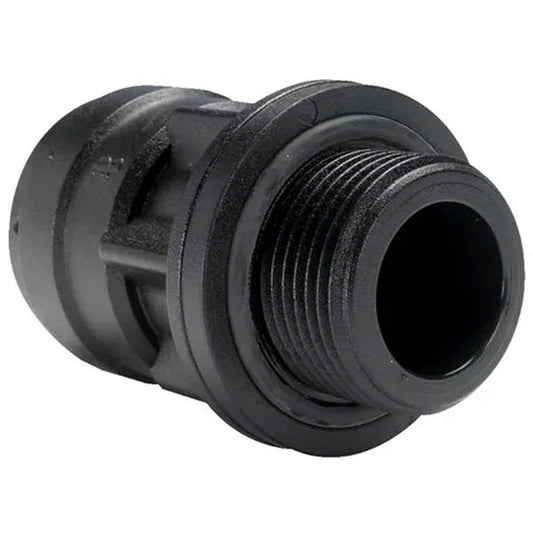 JG Speedfit Straight Adaptor for 15mm Pipe (1/2" BSP Male / Black)