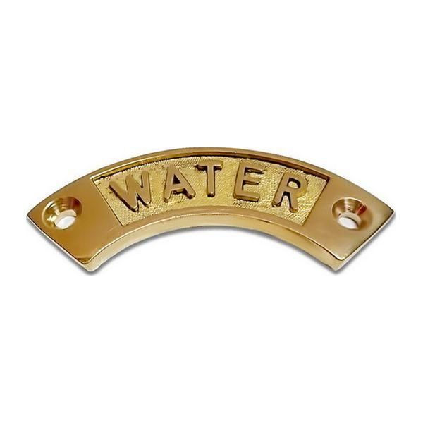 AG Curved Label 'Water' in Brass