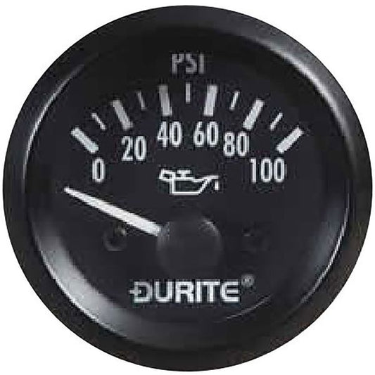 Durite 0-523-17 Pressure Gauge 6 Bar (Black Bezel and Dial, 1/8" NPTF)
