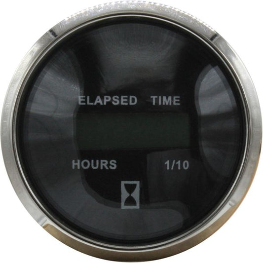 Faria Digital Hourmeter Gauge in Chesapeake SS Black Style (12V / 24V)