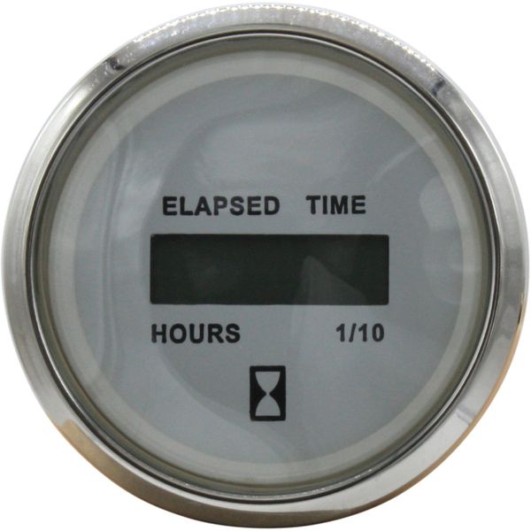 Faria Digital Hourmeter Gauge in Chesapeake SS White Style (12V / 24V)