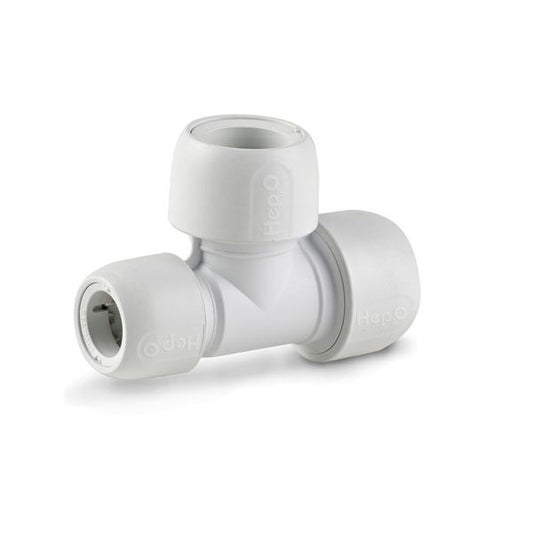 Hep2O HD12 Push Fit Reducing Tee White (28mm x 22mm x 28mm)