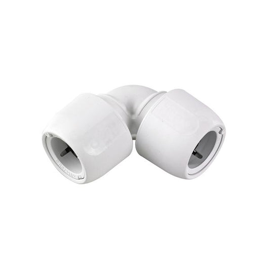 Hep2O HD5 Push Fit Elbow White (28mm)