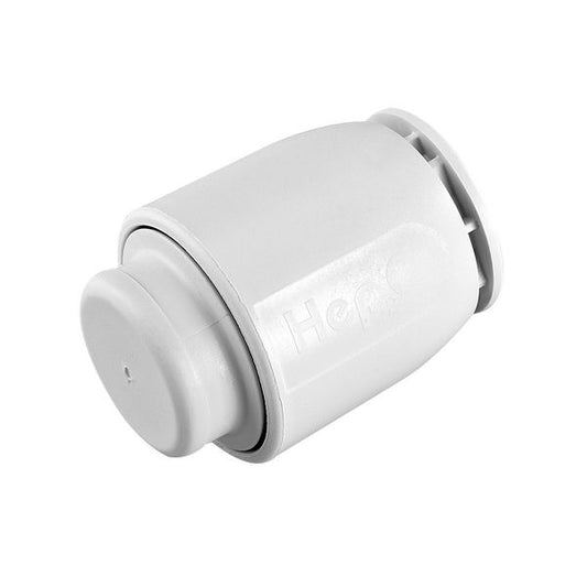 Hep2O HD62 Push Fit Demountable Stop End White (15mm)