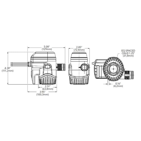 Rule Mate RM1100B Submersible Bilge Pump (69 LPM / 12V)